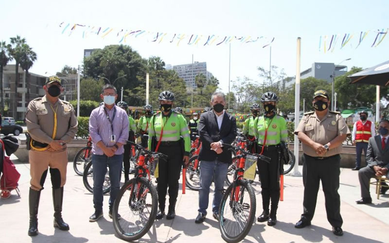 La Municipalidad de Jesús María y el Real Plaza donó 20 bicicletas a para el escuadrón que patrullas las calles del distrito