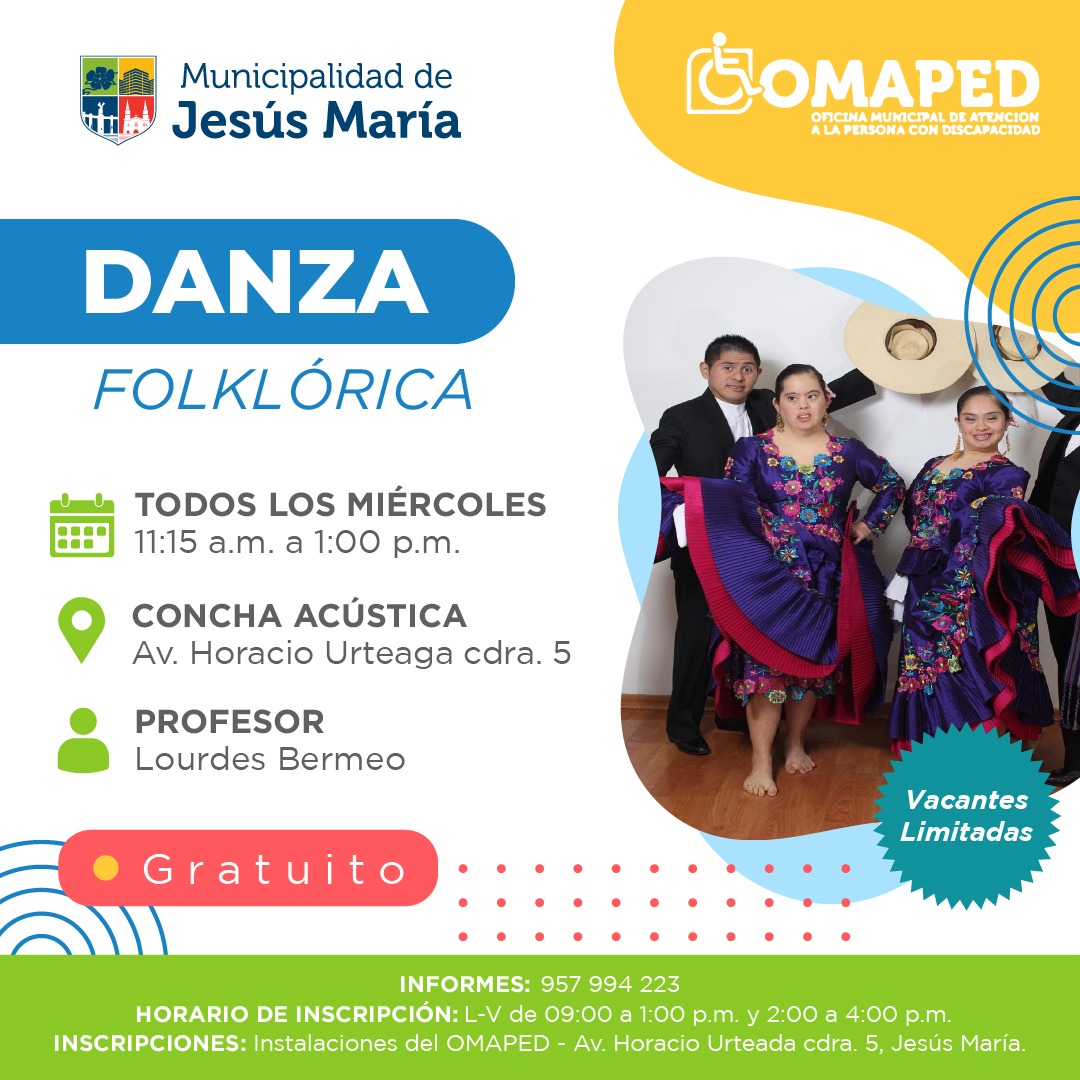 Afiche de Taller Gratuito Danza Folklórica - OMAPED