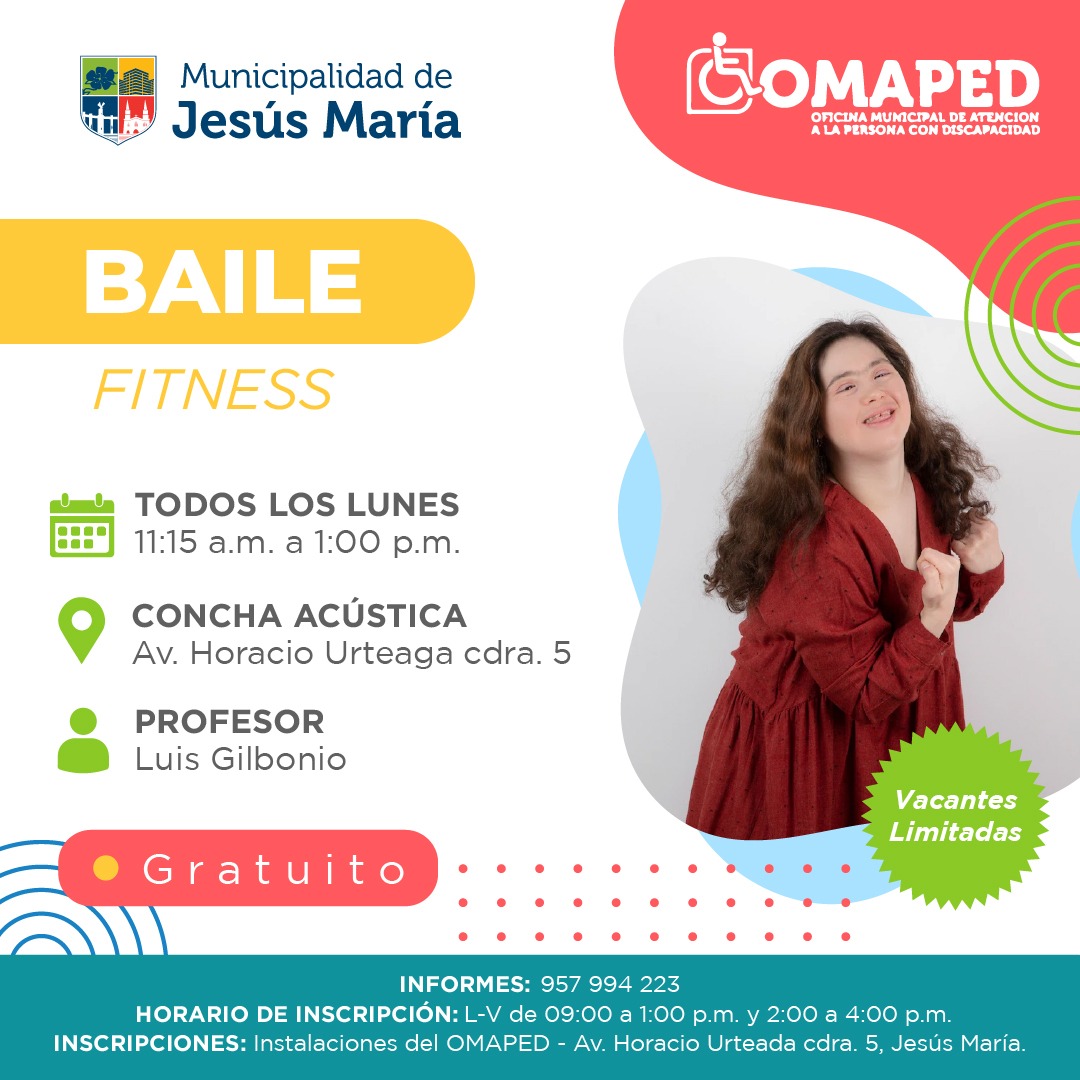 Afiche de Taller Gratuito Baile Fitness - OMAPED